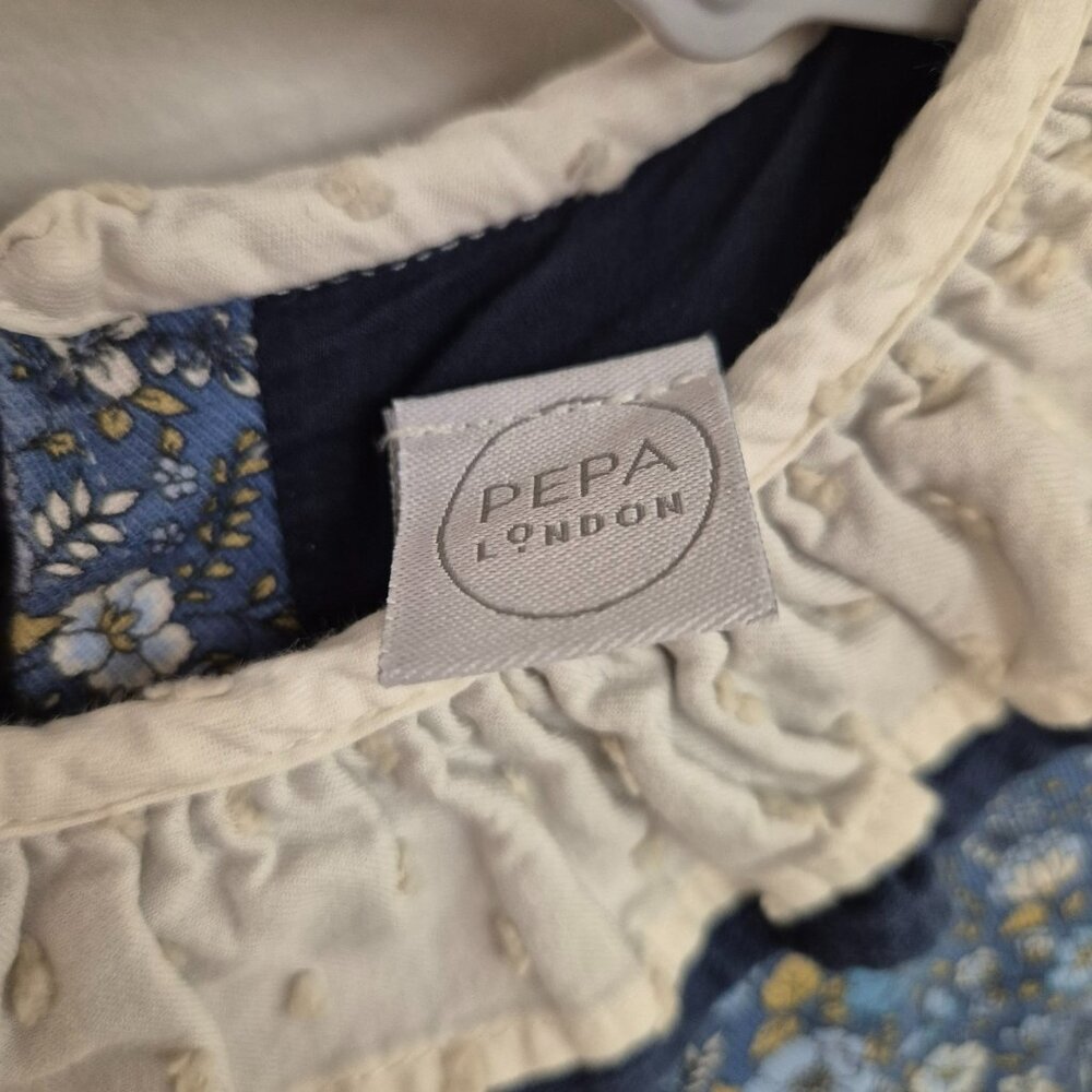 Pepa London Blue Winter Floral Dress 4Y - Picture 5 of 6